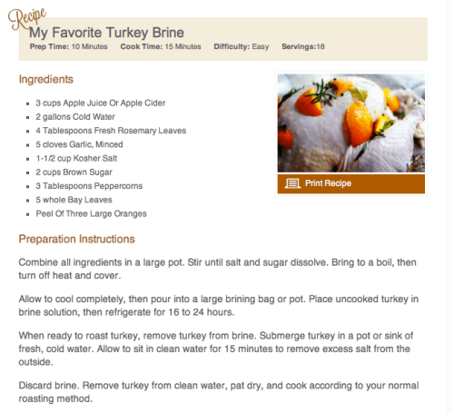 Turkey Brine Recipe